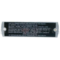 PLACA METALICA TAPA DE VALVULAS WESLAKE. SKU CP350