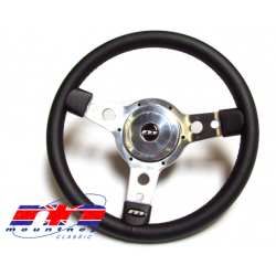 KIT VOLANTE 13" VOLANTE DE CUERO Y CENTRO PARA TODO MINI (SIN AIRBAG) A/INOX. SKU SWAB001