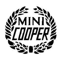 LOGO ADHESIVO COOPER (NEGRO) (PAR) (LAURELES). SKU MSA1128MP